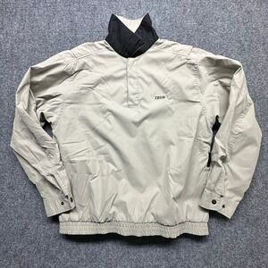 IZOD X.F.G. Mens Tan Black Quarter Snap Windbreaker Pullover Jacket Size M